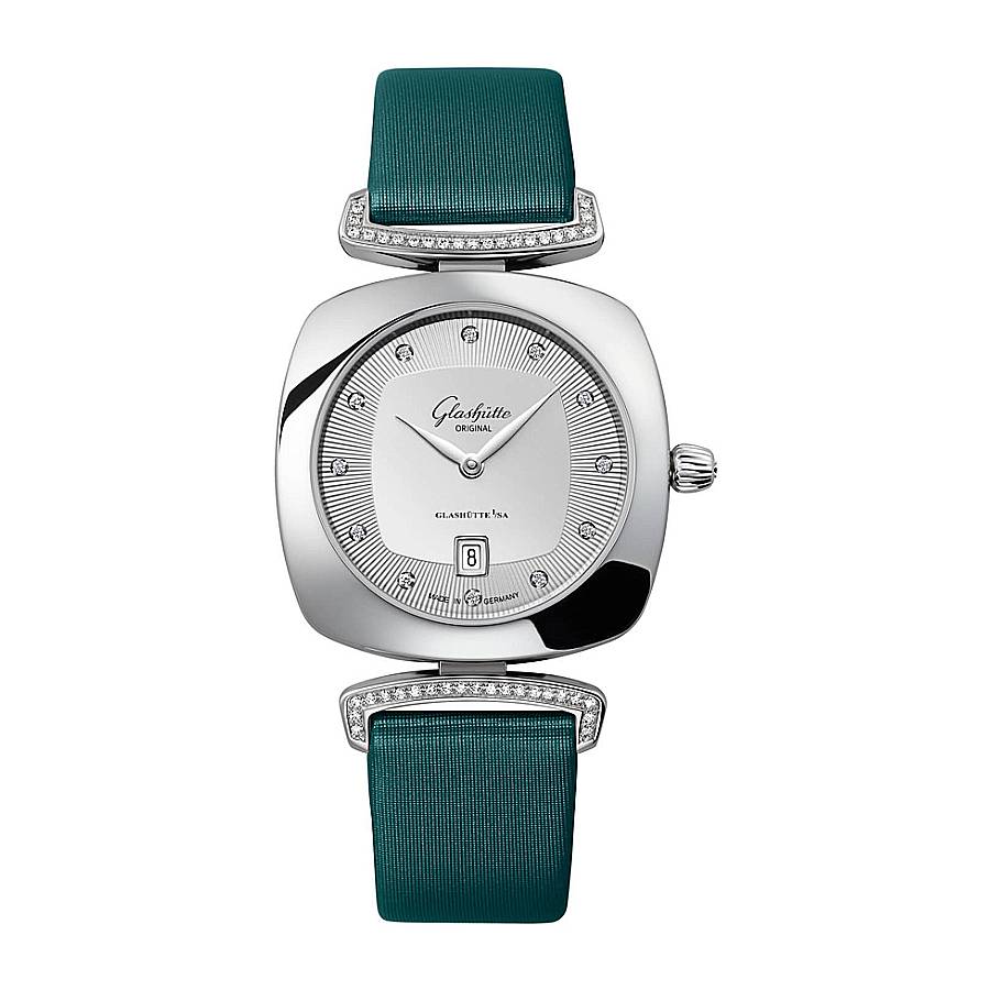 Glashutte Original Pavonina Quartz Diamond Silver Dial Ladies Watch 1-03-01-10-12-02