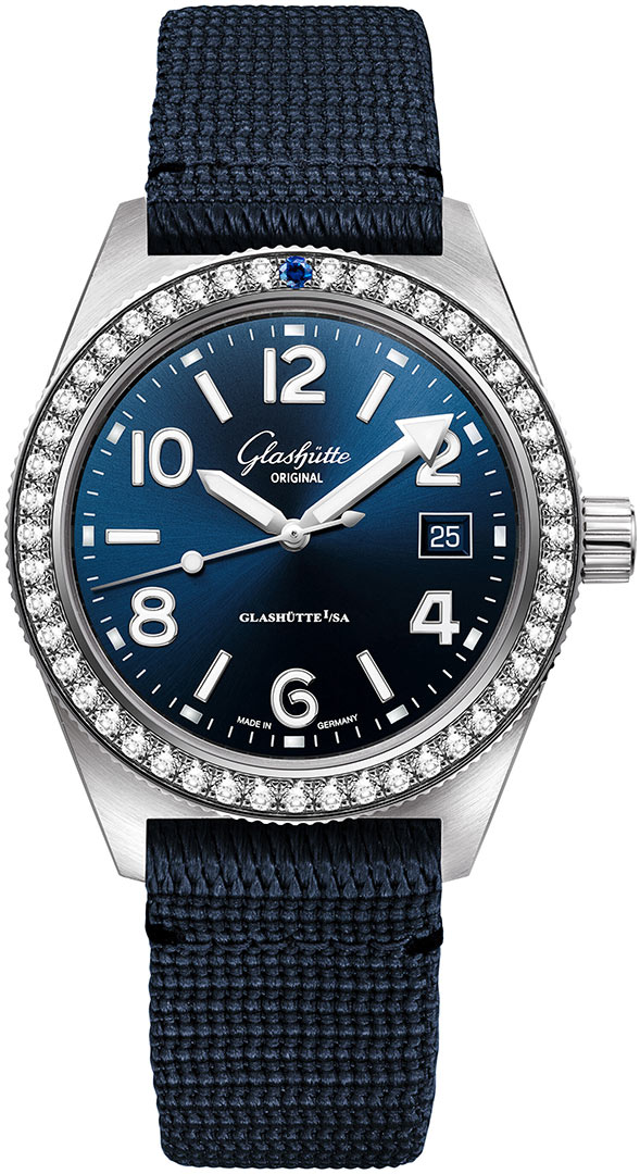 Glashutte Original SeaQ Automatic Diamond Blue Dial Men's Watch 1-39-11-09-82-08