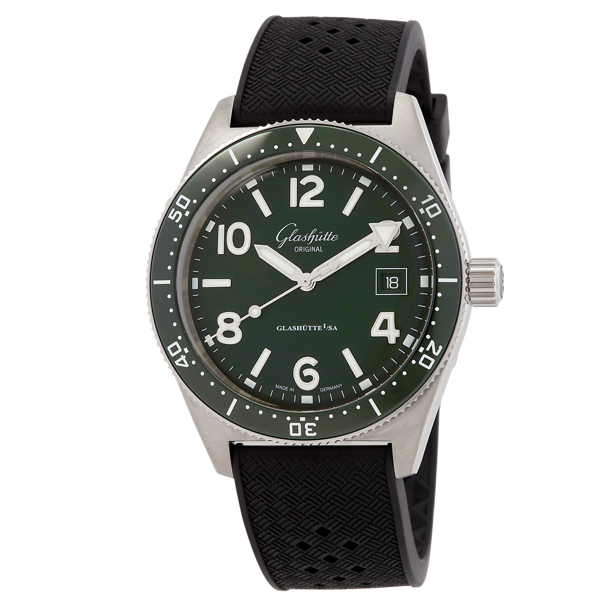 Glashutte Original SeaQ Automatic Green Dial Men's Watch 1-39-11-13-83-06