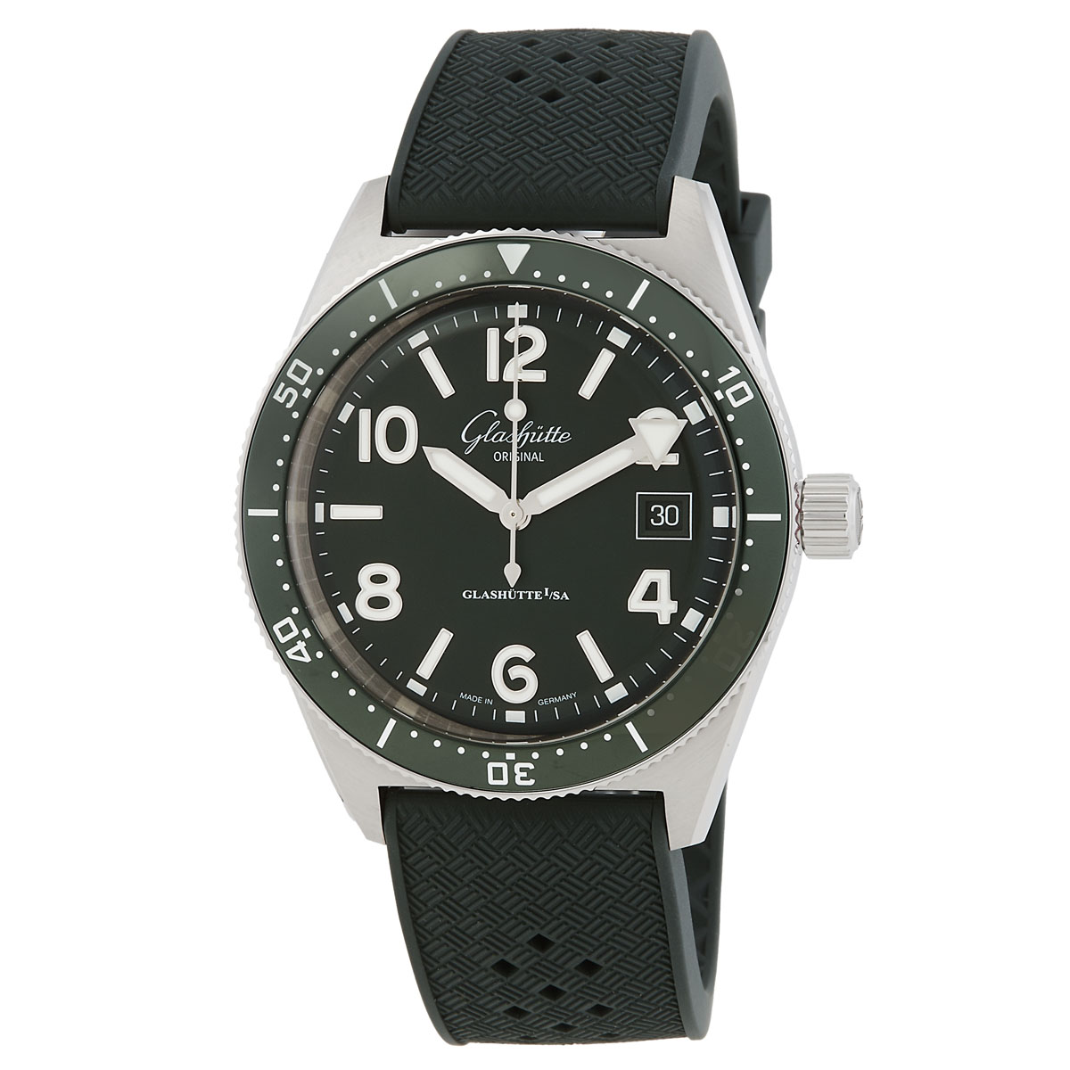Glashutte Original SeaQ Automatic Green Dial Men's Watch 1-39-11-13-83-07