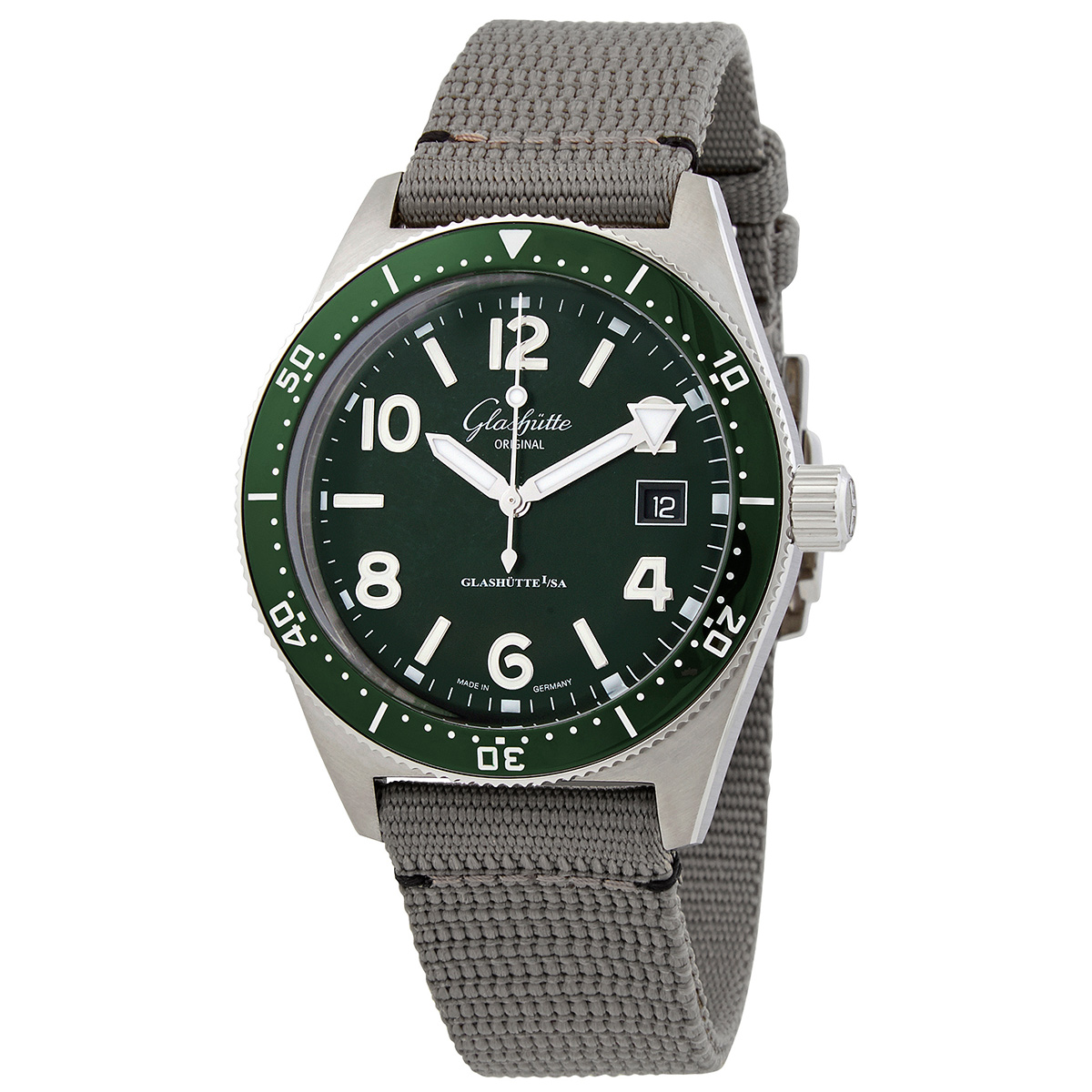 Glashutte Original SeaQ Automatic Green Dial Men's Watch 1-39-11-13-83-34