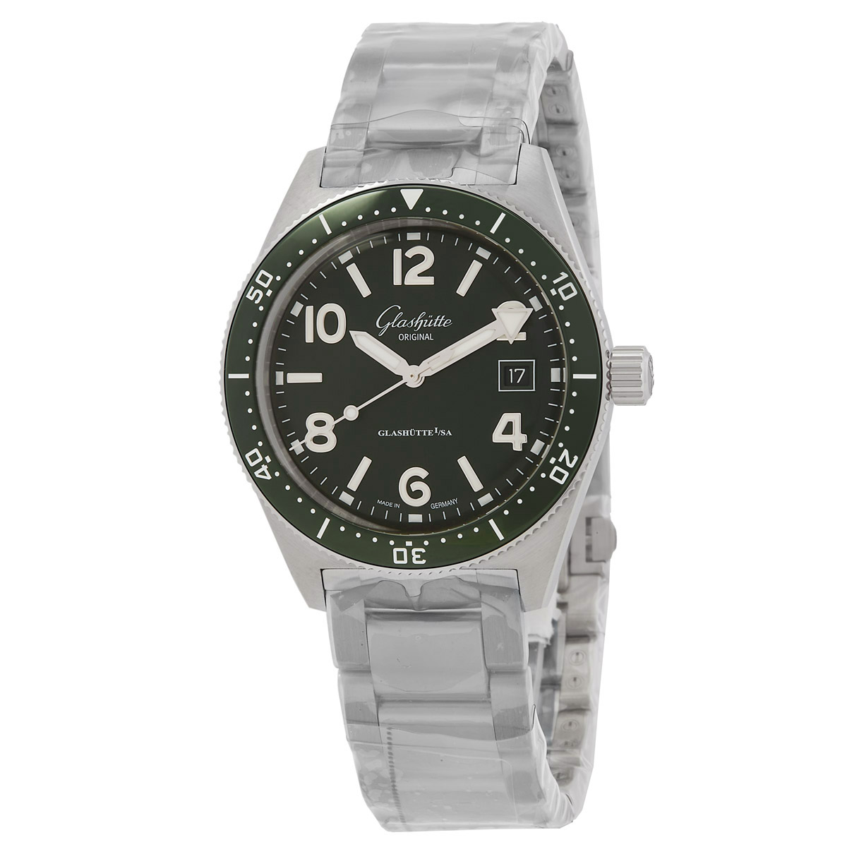 Glashutte Original SeaQ Automatic Green Dial Men's Watch 1-39-11-13-83-70