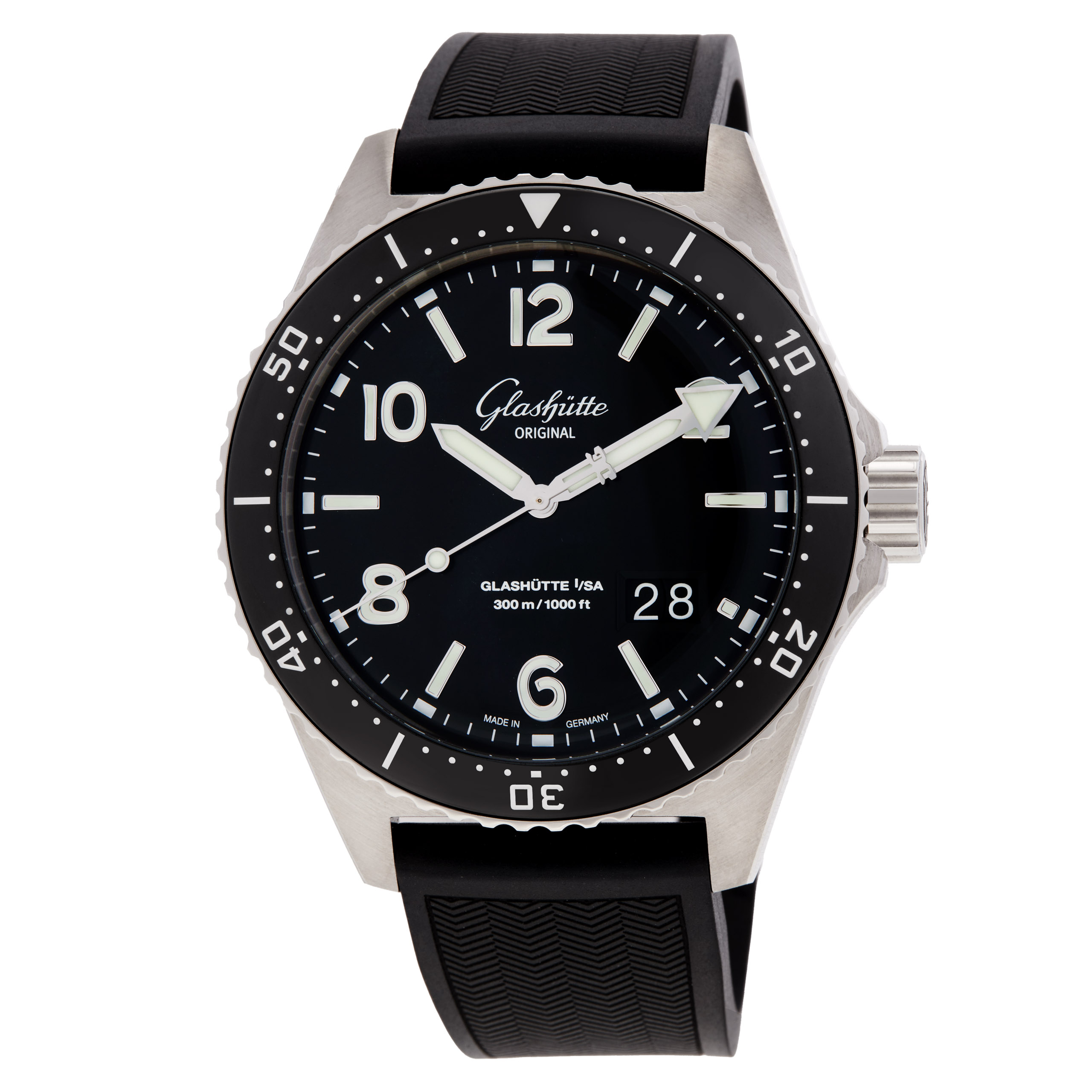 Glashutte Original SeaQ Panorama Date Automatic Black Dial Men's Watch 1-36-13-01-80-06