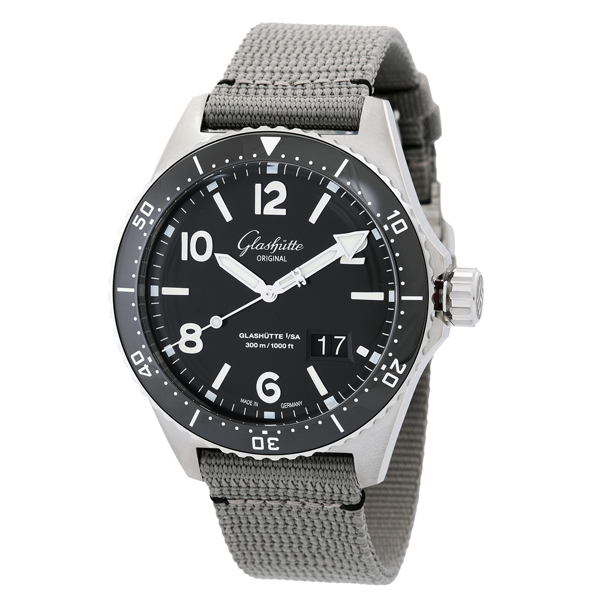 Glashutte Original SeaQ Panorama Date Automatic Black Dial Men's Watch 1-36-13-01-80-34