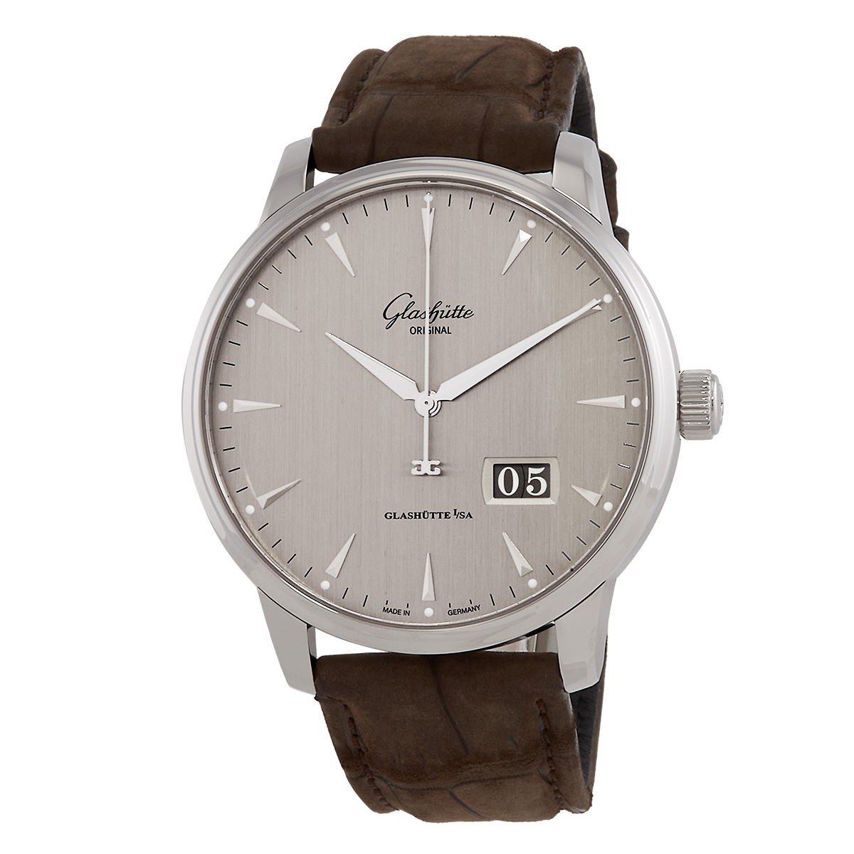 Glashutte Original Senator Excellence Panorama Date Automatic Silver Dial Men's Watch 1-36-03-03-02-31