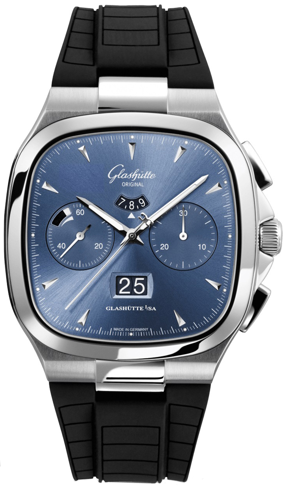 Glashutte Original Seventies Chronograph Panorama Date Automatic Blue Dial Men's Watch 1-37-02-03-02-33