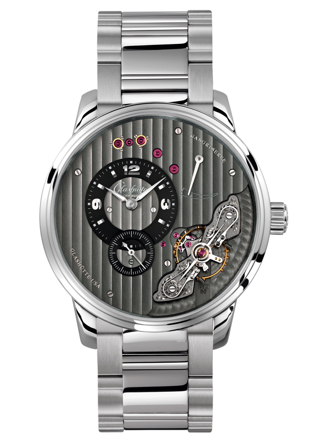 Glashutte PanoInverse Grey Dial Men's Watch 1-66-06-04-22-14