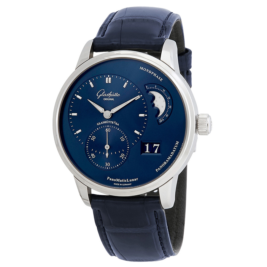 Glashutte PanoMaticLunar Automatic Blue Dial Men's Watch 1-90-02-46-32-01