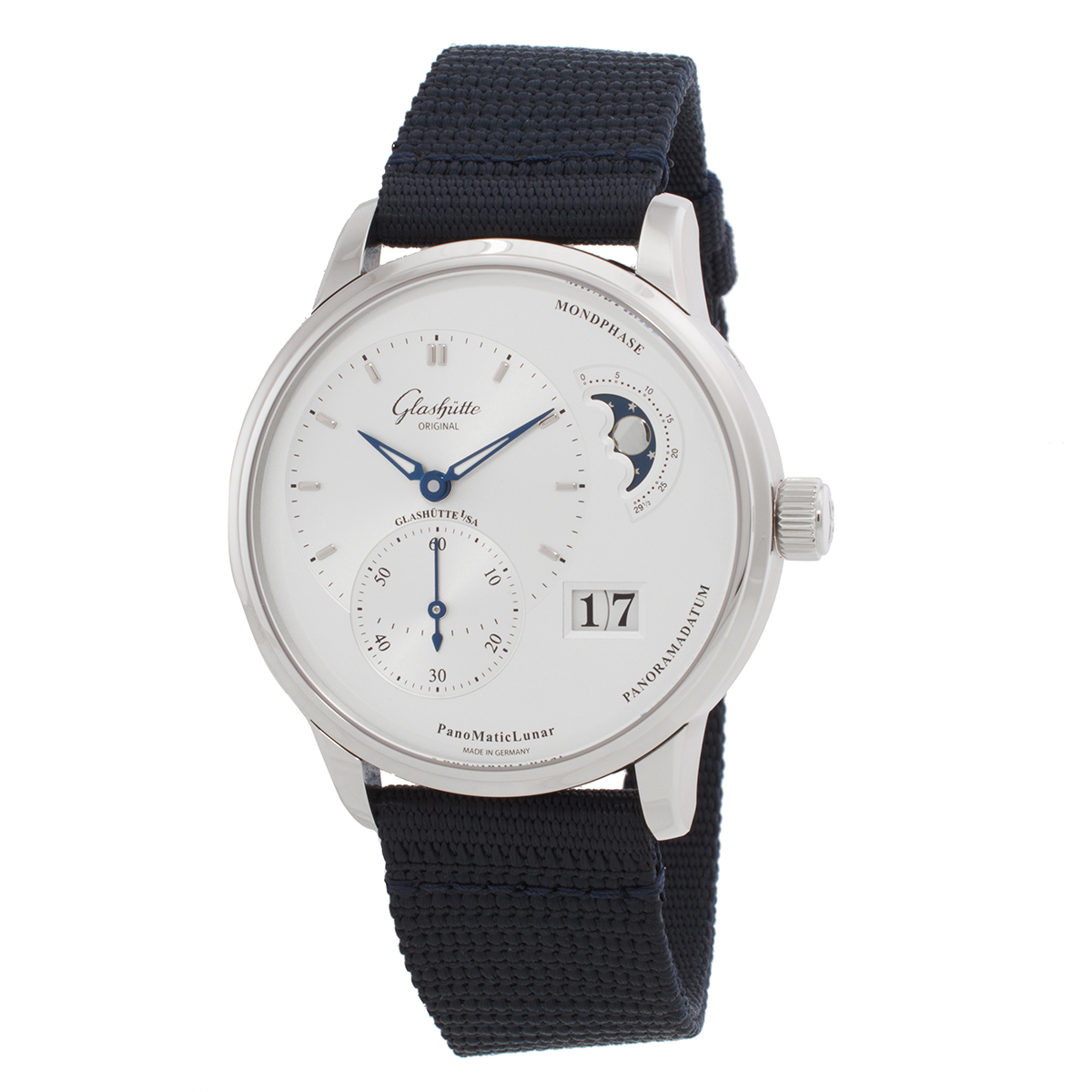 Glashutte PanoMaticLunar Automatic Moon Phase Silver Dial Men's Watch 1-90-02-42-32-64
