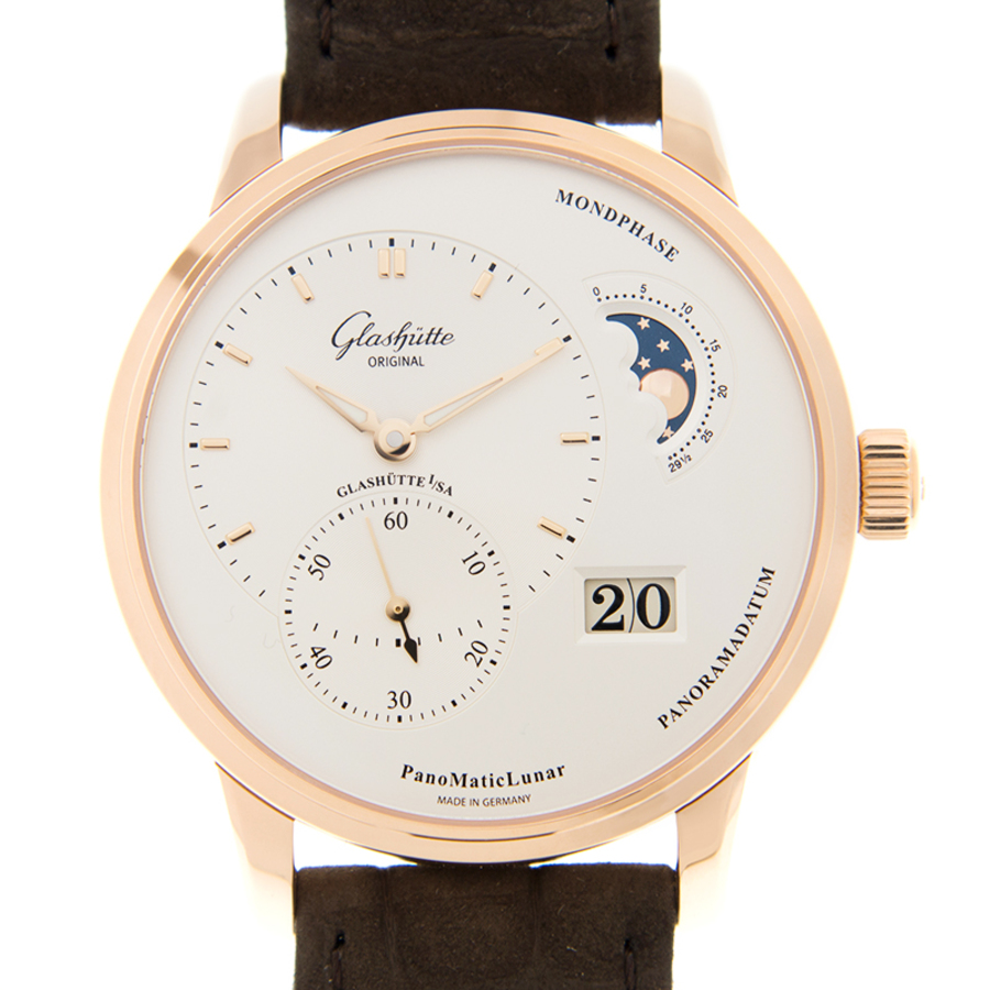 Glashutte PanoMaticLunar Automatic Silver Dial Men's Watch 1-90-02-45-35-04