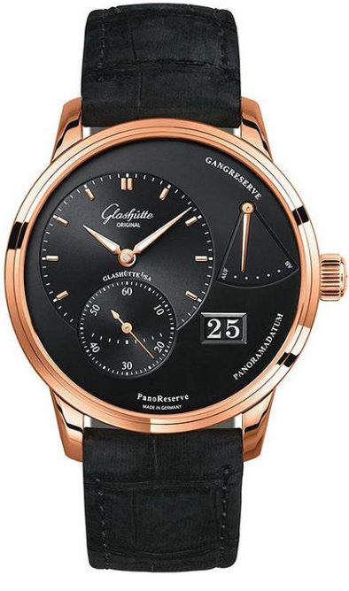 Glashutte PanoReserve Manual Wind Black Dial Men's Watch 1-65-01-29-15-31