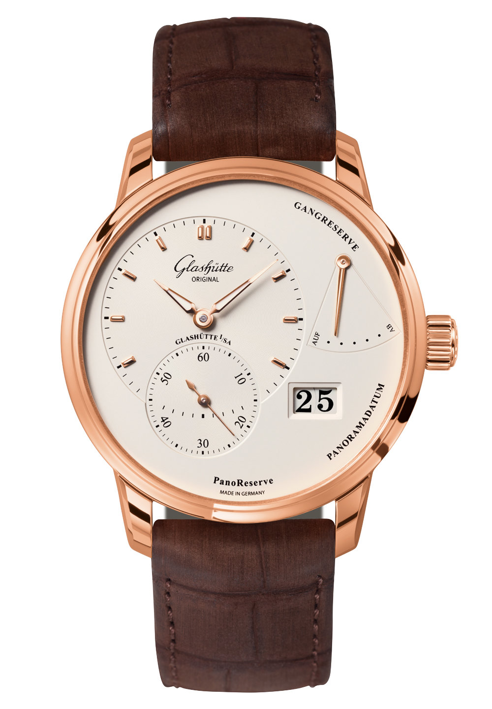 Glashutte PanoReserve Silver Dial Manual Wind Men's Watch 1-65-01-25-15-05