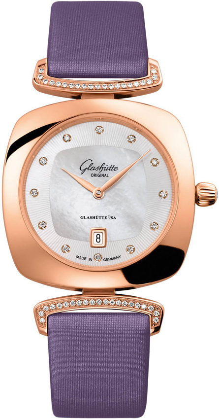Glashutte Pavonina Mother of Pearl Dial 18K Rose Gold Diamond Ladies Watch 1-03-01-08-05-02