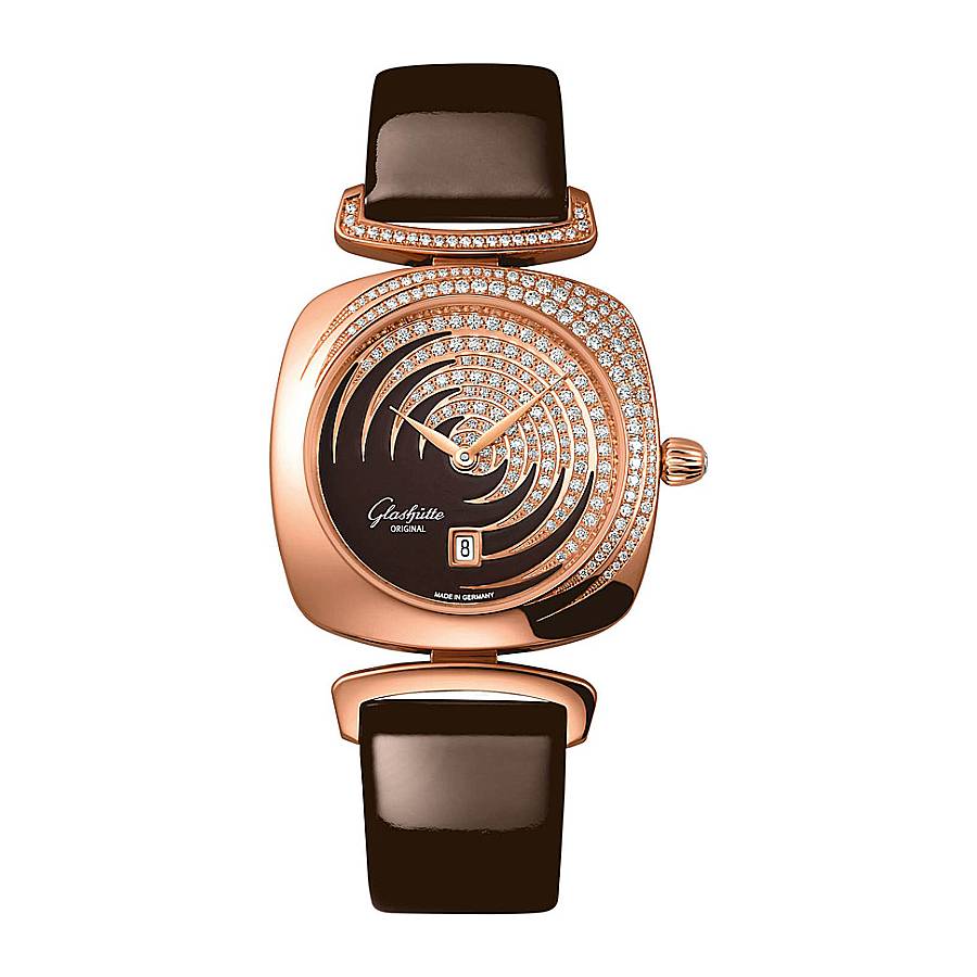 Glashutte Pavonina Quartz Brown Dial Ladies Watch 1-03-01-04-15-01