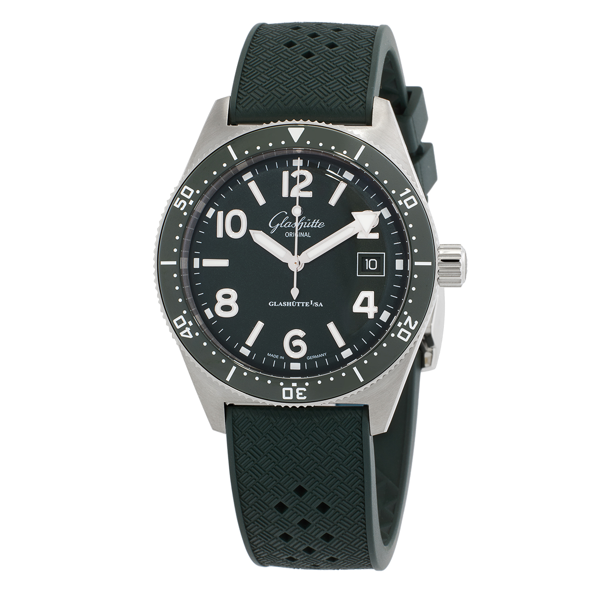 Glashutte SeaQ Automatic Green Dial Men's Watch 1-39-11-13-83-37