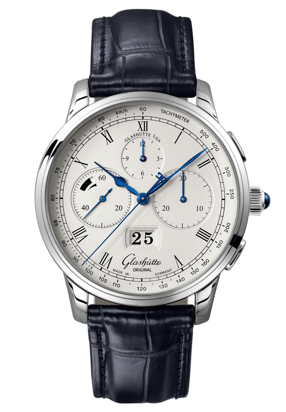 Glashutte Senator Chronograph Panorama Date Automatic Silver Dial Men's Watch 1-37-01-02-03-30