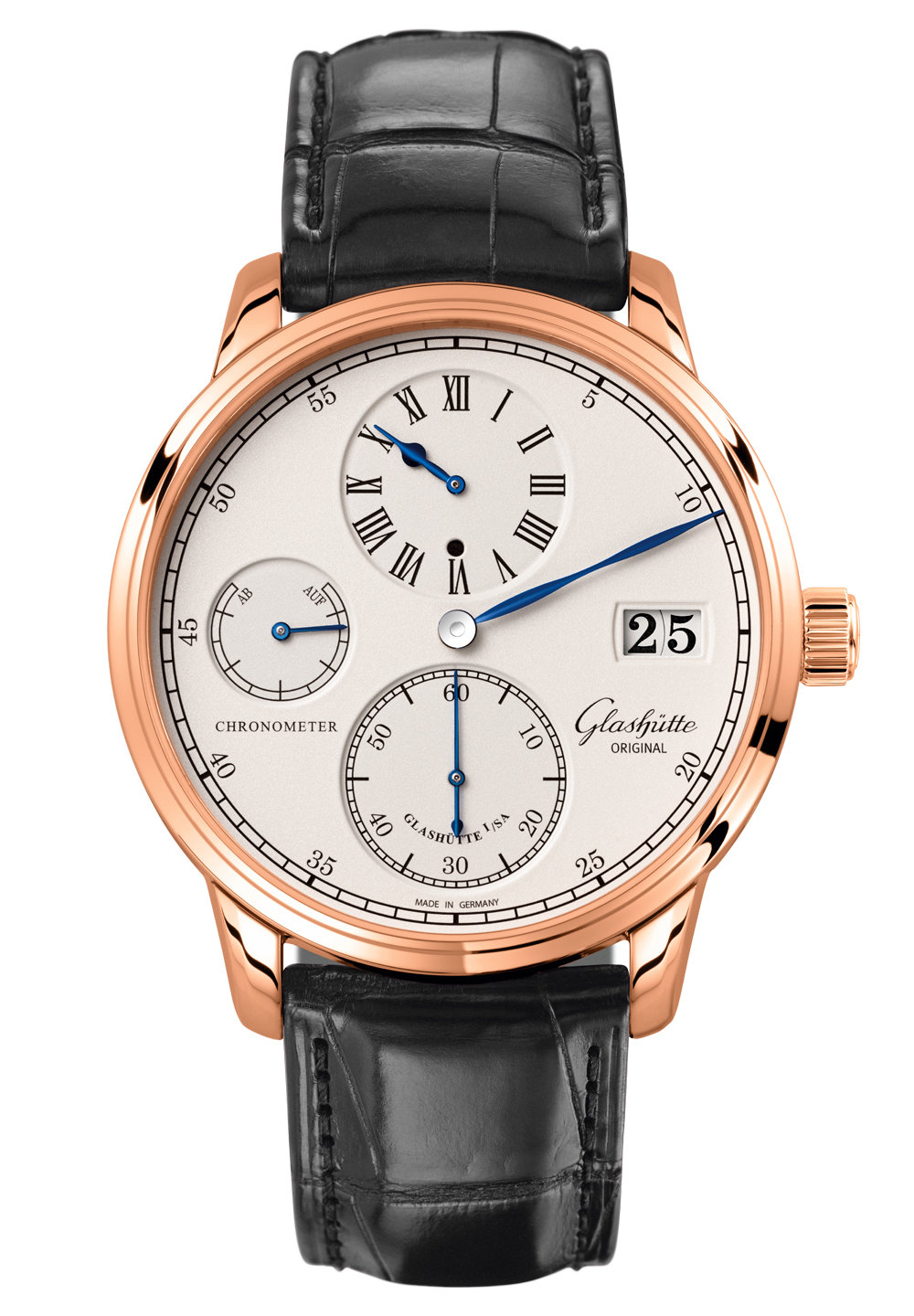 Glashutte Senator Chronometer Regulator Silver Dial Men's Watch 1-58-04-04-05-04