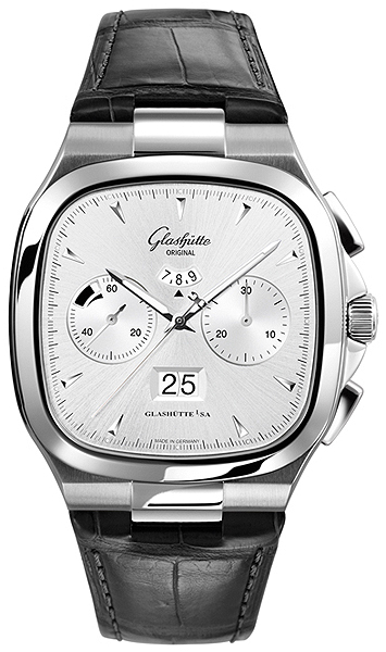 Glashutte Seventies Chronograph Panorama Date Automatic Silver Dial Men's Watch 1-37-02-02-02-30