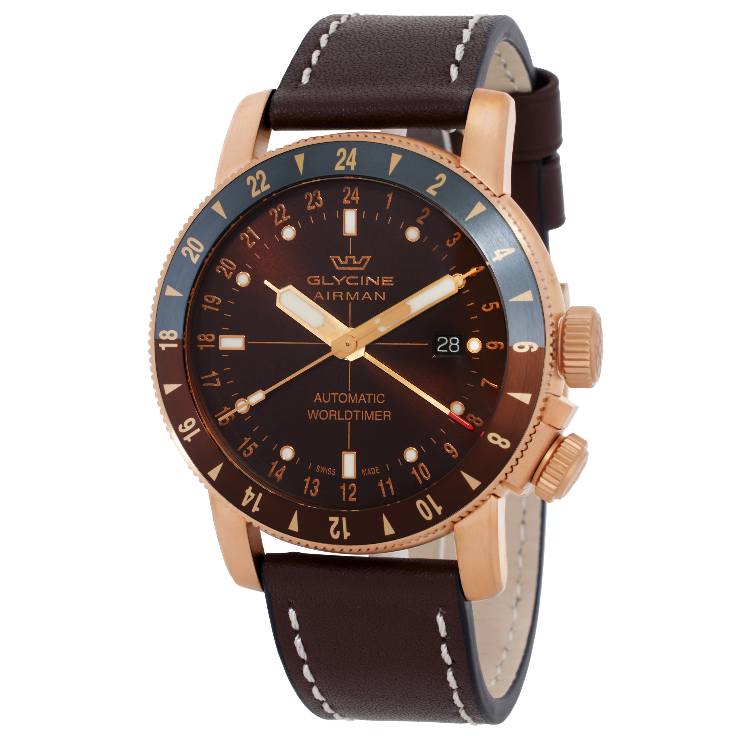 Glycine Airman 44 GMT Automatic Brown Dial Men's Watch GL0549