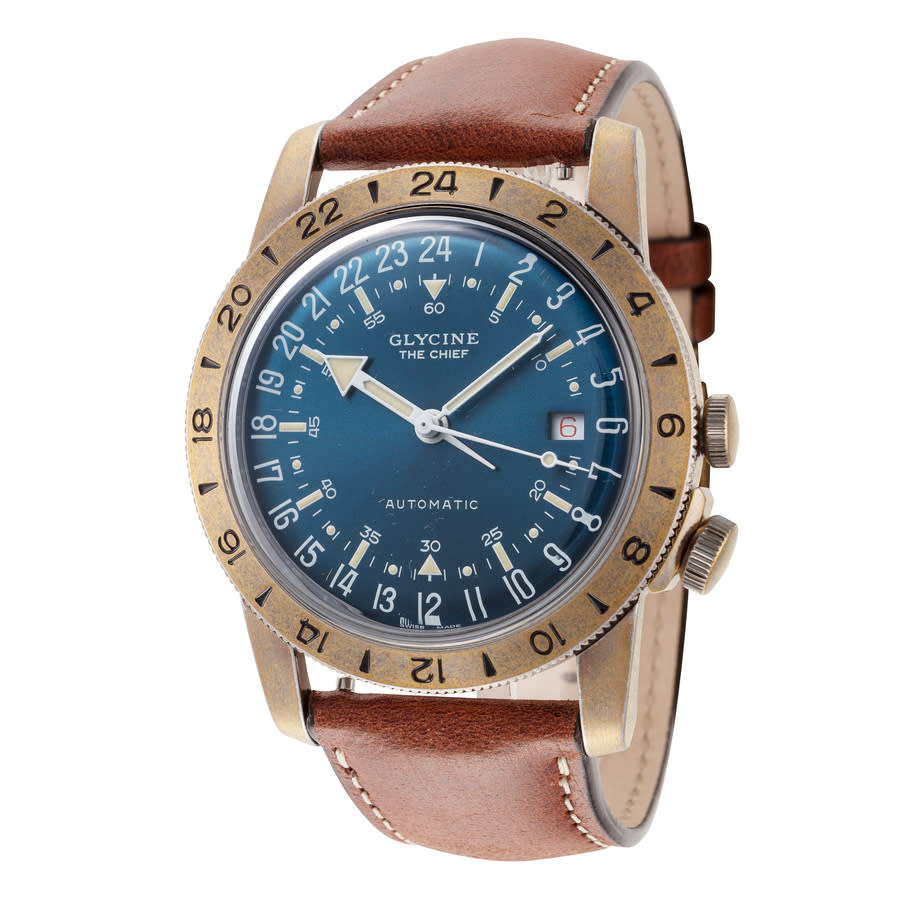 Glycine Airman Vintage The Chief Purist Automatic Blue Dial Men's Watch GL0414