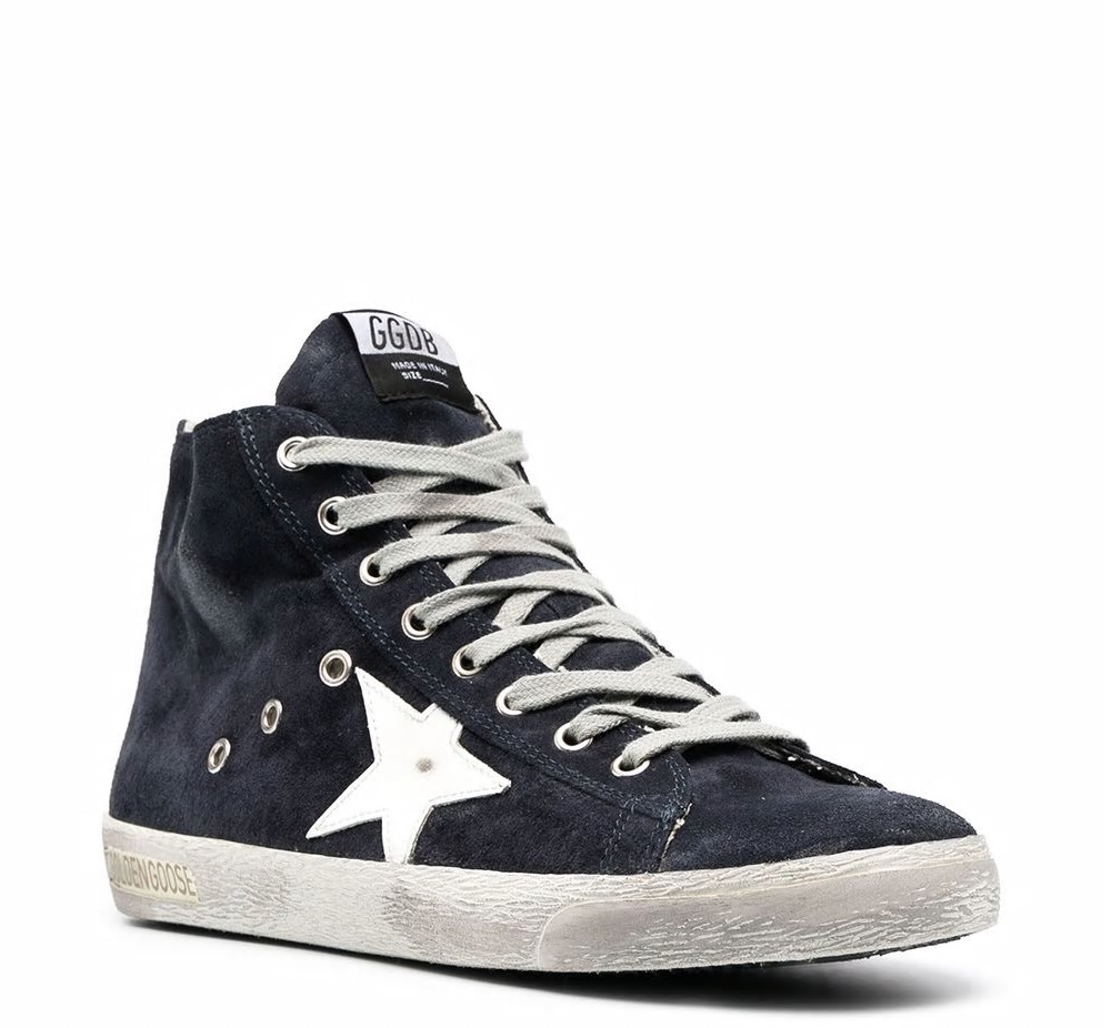 GOLDEN GOOSE Francy Size 10 Beige Distressed Suede High Top Sneakers main image 1