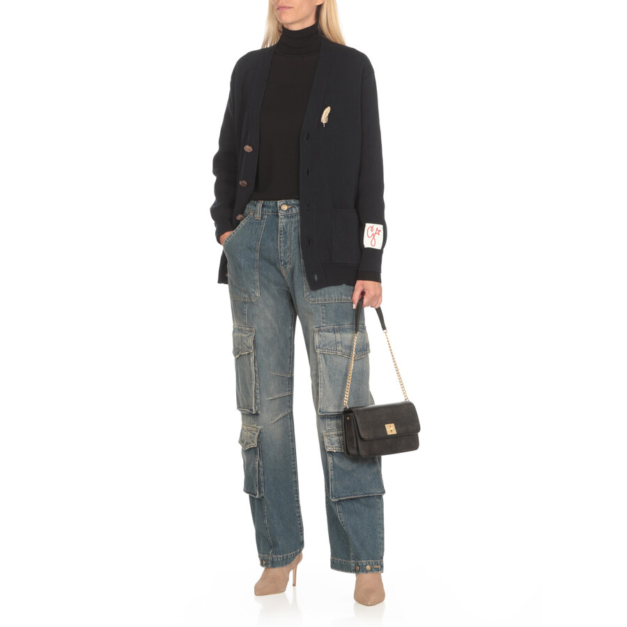 Golden Goose Gioia Shoulder Bag In Black Leather In Black