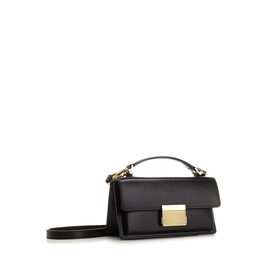 Golden Goose Venice Small Bag In Black Palmellate Leather And Gold Details In Black