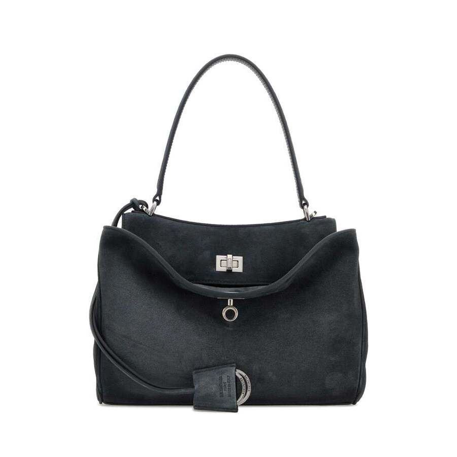Balenciaga Graphite Suede Small Rodeo Handbag Storm Grey T Domesticated Calf Le Borse A Mano