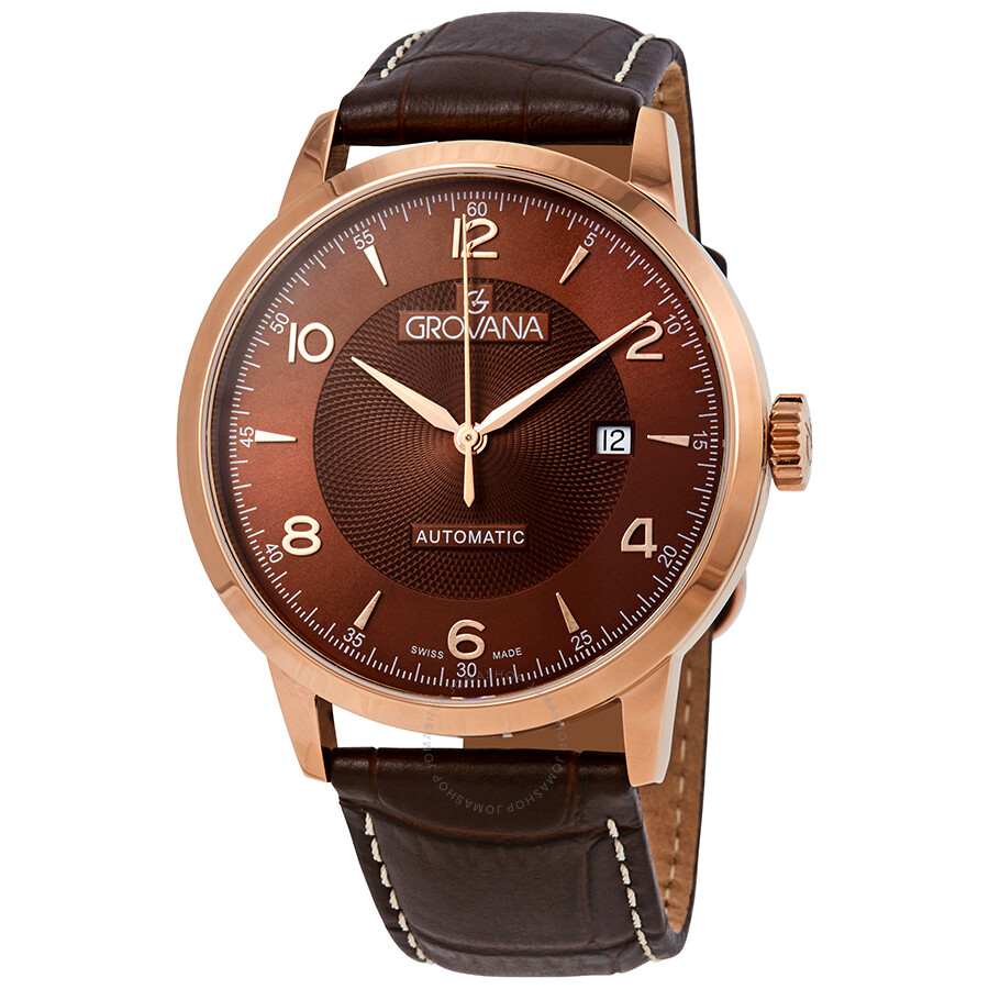 Grovana Automatic Brown Dial Watch 2100.2566 842047140642 Watches