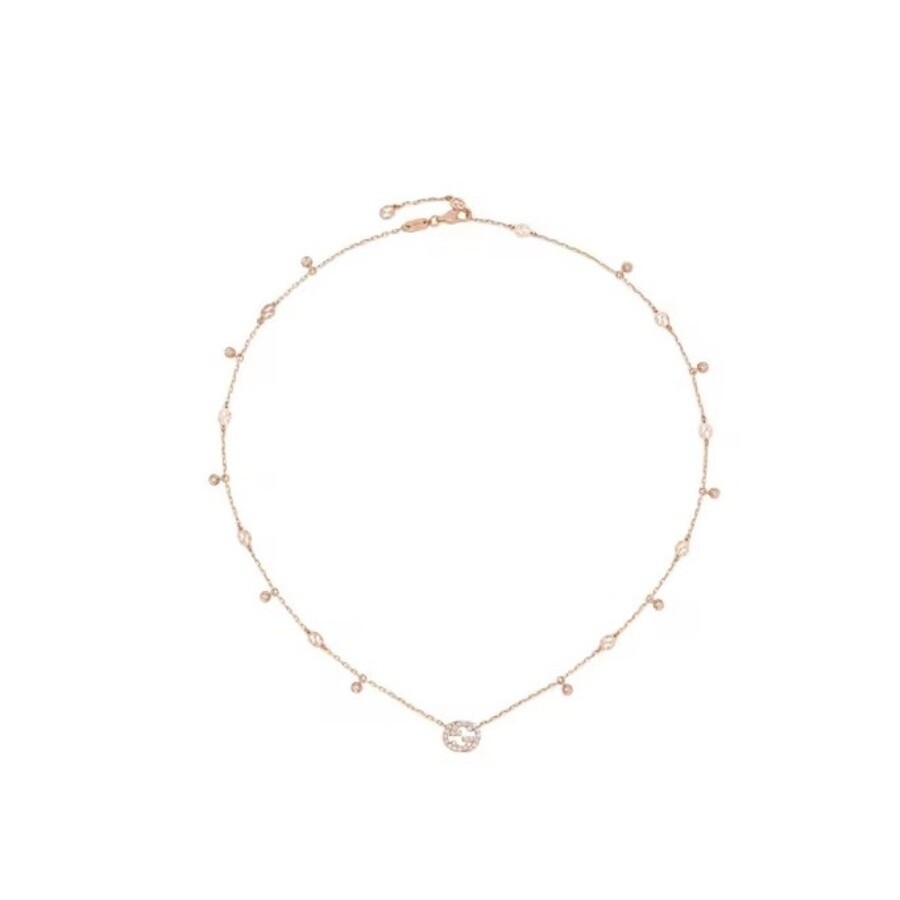 GUCCI GUCCI 18KT ROSE GOLD INTERLOCKING GG NECKLACE WITH 37 ROUND DIAMONDS WEIGHING 0.27CTTW - YBB72940200