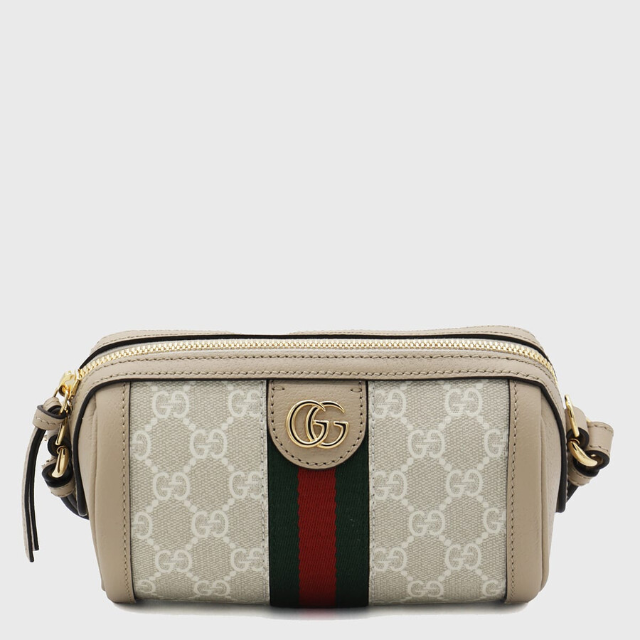 Gucci Beige And White Leather Shoulder Bag In Sand