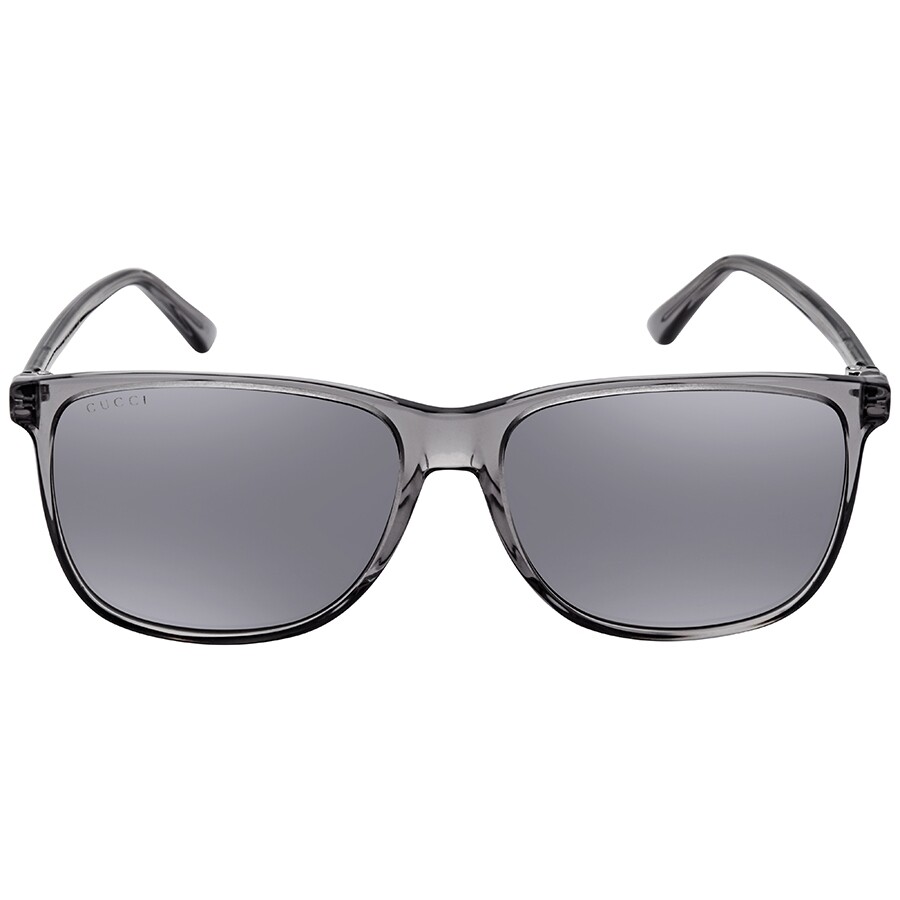 Gucci Blue Mirror Lens Rectangular Men's Sunglasses GG0017S 003 57