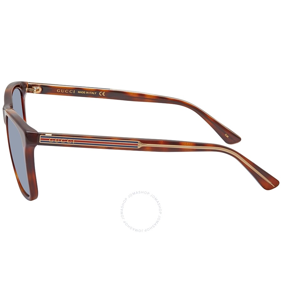 Gucci Blue Rectangular Men's Sunglasses GG0381S 009 57 Gucci