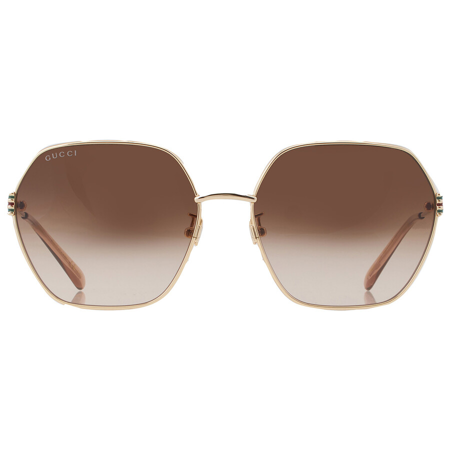 サングラス Gucci Sunglasses GG1285SA 002 Brown Hexagon Asian-fit Gucci Brown Butterfly Ladies Sunglasses GG1285SA 002 60