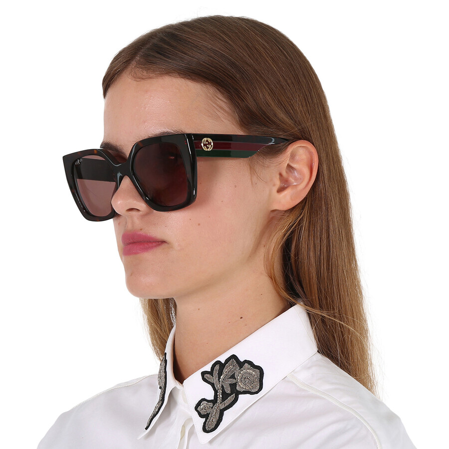 Gucci Brown Cat Eye Ladies Sunglasses Gg1300s 002 55 In Brown