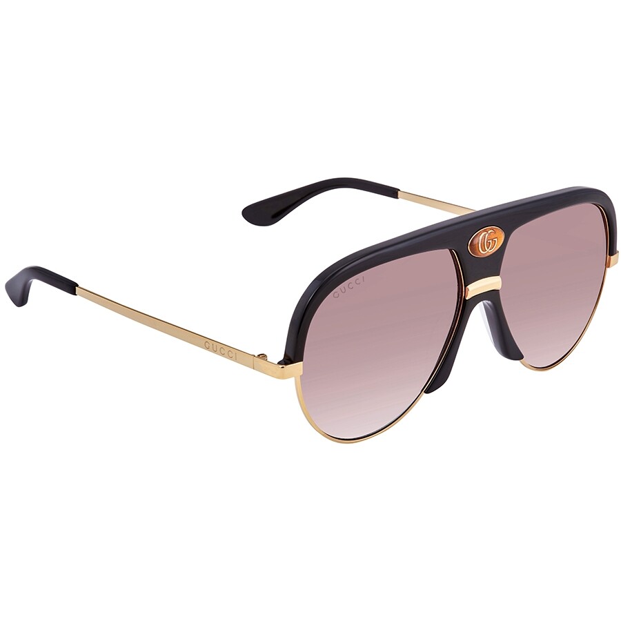 Gucci Brown Shaded Pilot Unisex Sunglasses GG0477S00159 889652201702