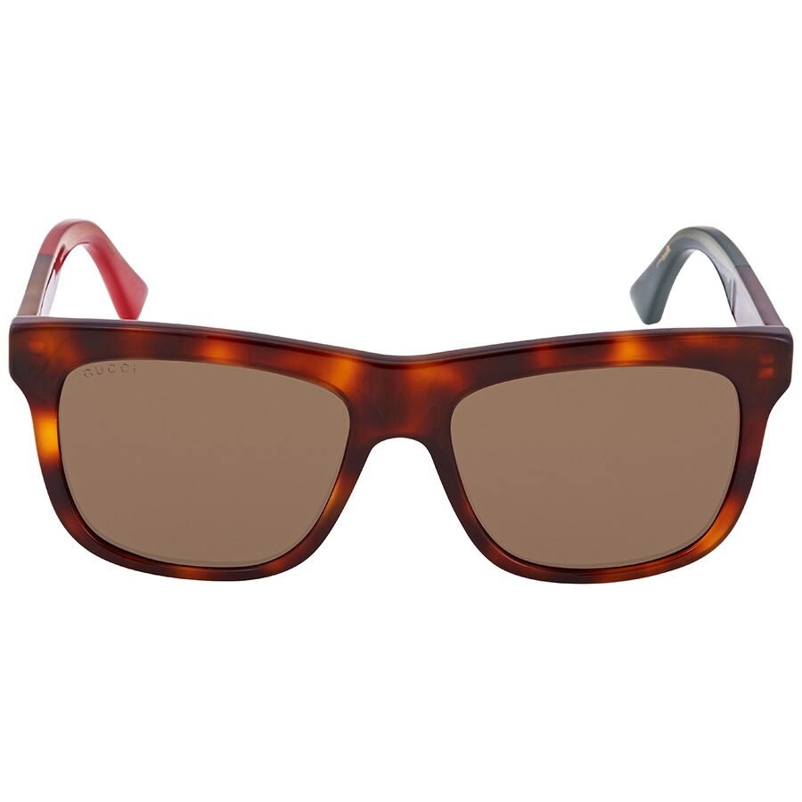 Gucci Brown Shaded Rectangular Unisex Sunglasses GG0158S 005 54 Gucci Sunglasses