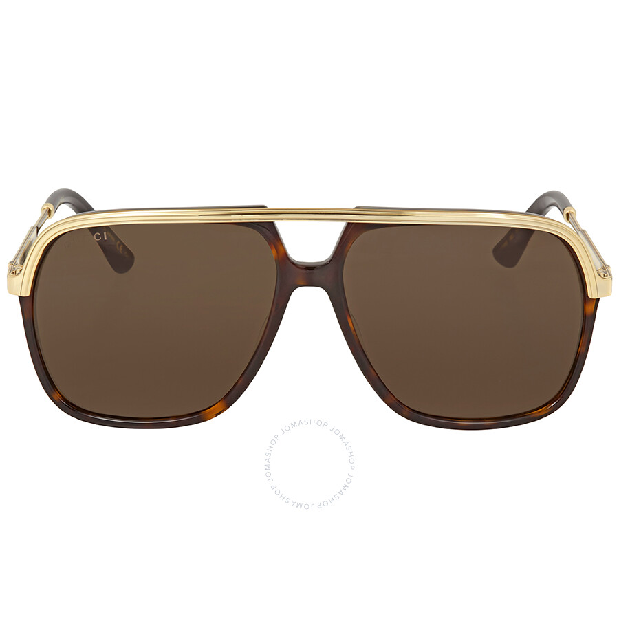 gucci brown square oversized sunglasses