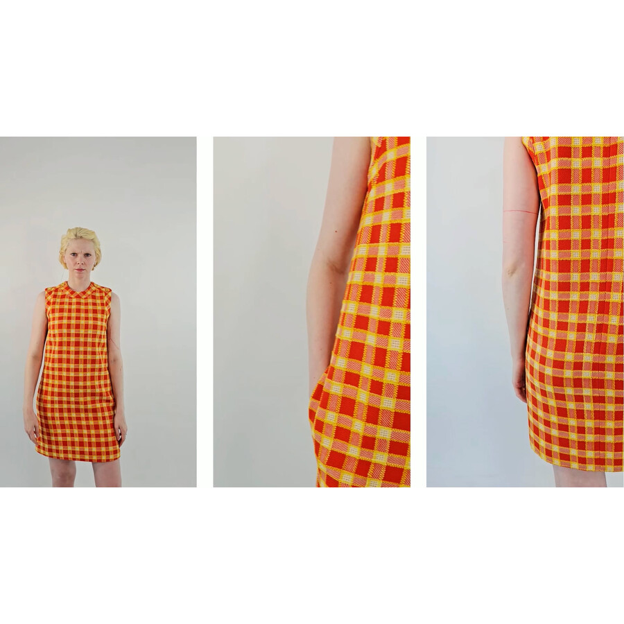 Gucci Checkered Tweed Shift Dress, Brand Size 40 (US Size 6