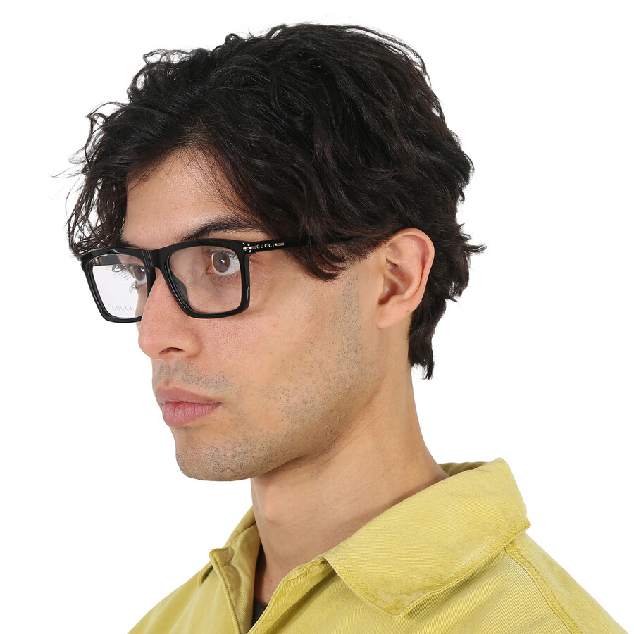 Gucci Demo Rectangular Men's Eyeglasses Gg1445o 001 56 In Black