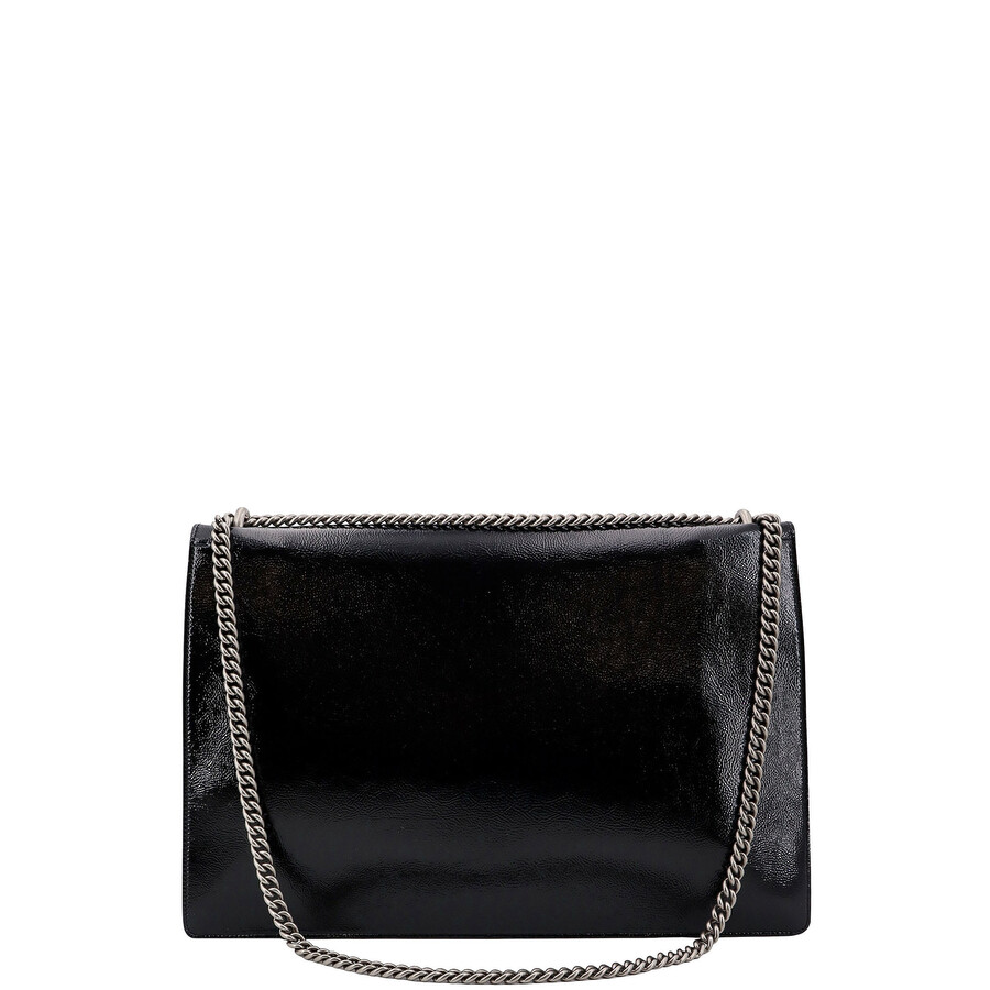 Gucci Large Dionysus Patent Leather Shoulder Bag In Black