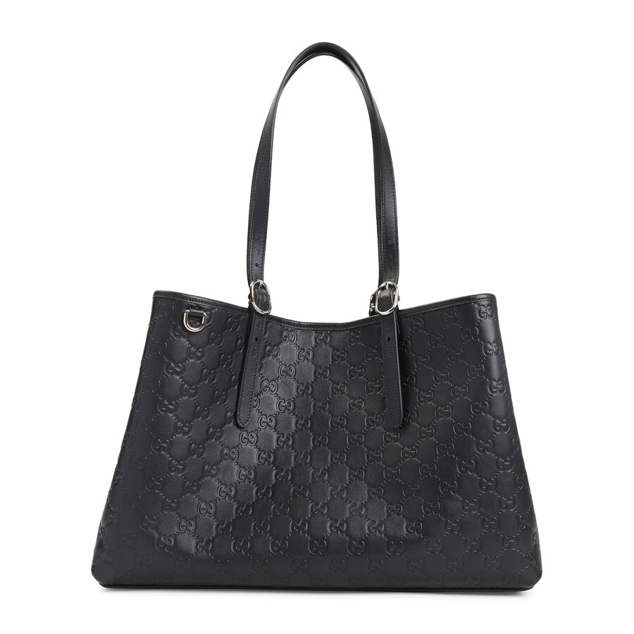 Gucci Emblem Gg Tote Bag In Black