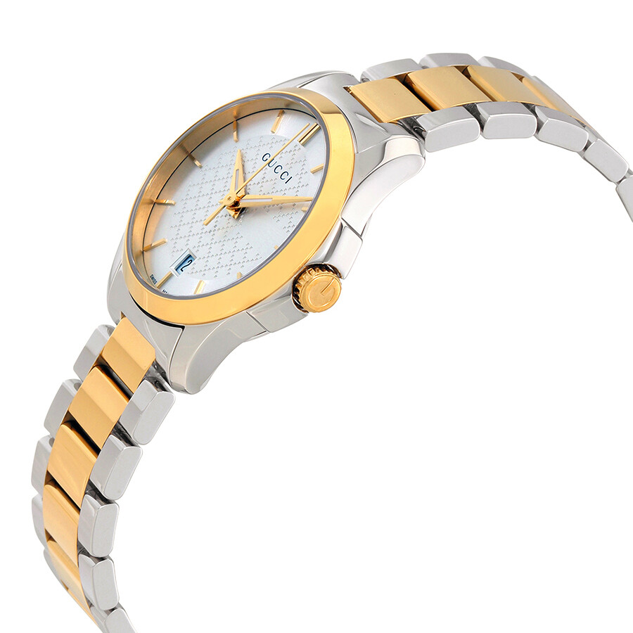 Gucci G-Timeless Silver Dial Ladies Two Tone Watch YA126563 - G-Timeless - Gucci - Watches 