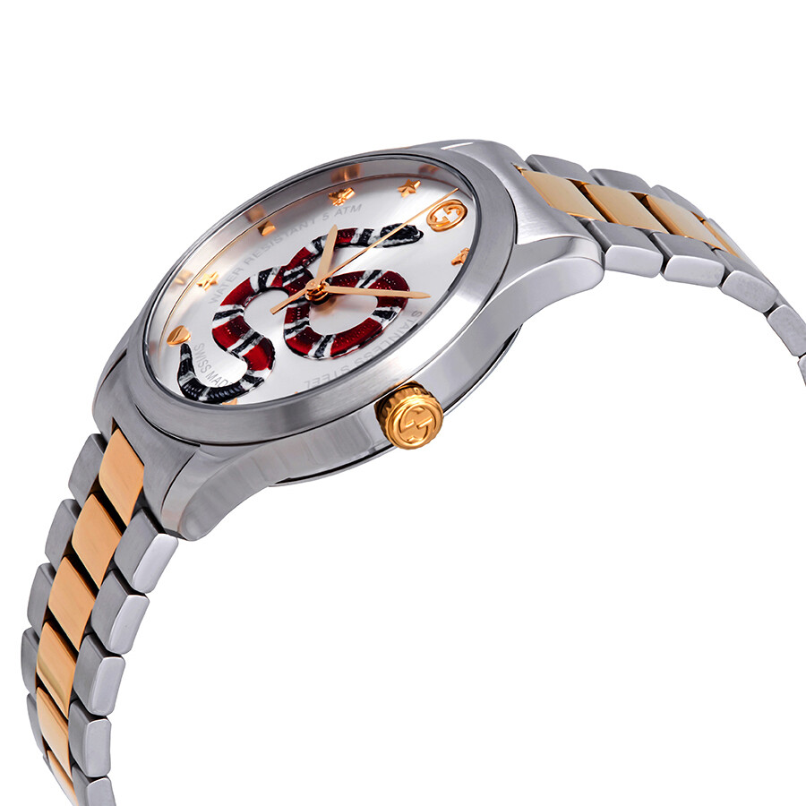 Gucci GTimeless Silver with Snake Motiif Dial Watch YA1264075 G