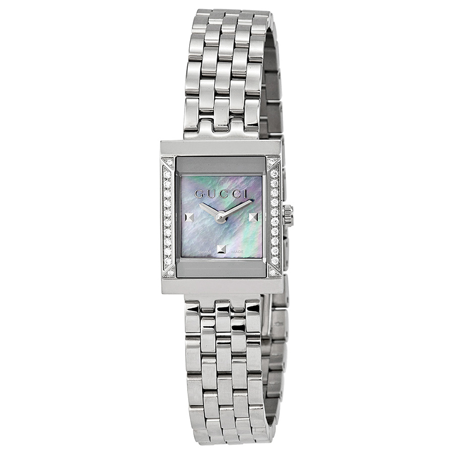 Gucci G-Frame Mother of Pearl Dial Diamond Ladies Watch YA128404