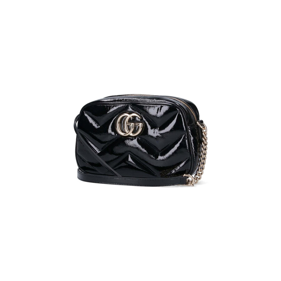 Gucci Gg Plaque Padded Shoulder Bag In Black