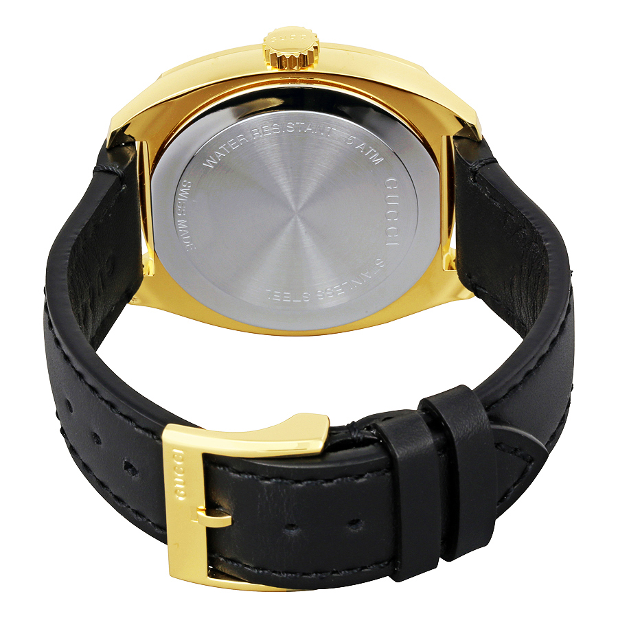 Gucci GG2570 Black Dial Black Leather Strap Watch For Men - YA142310 main image 1