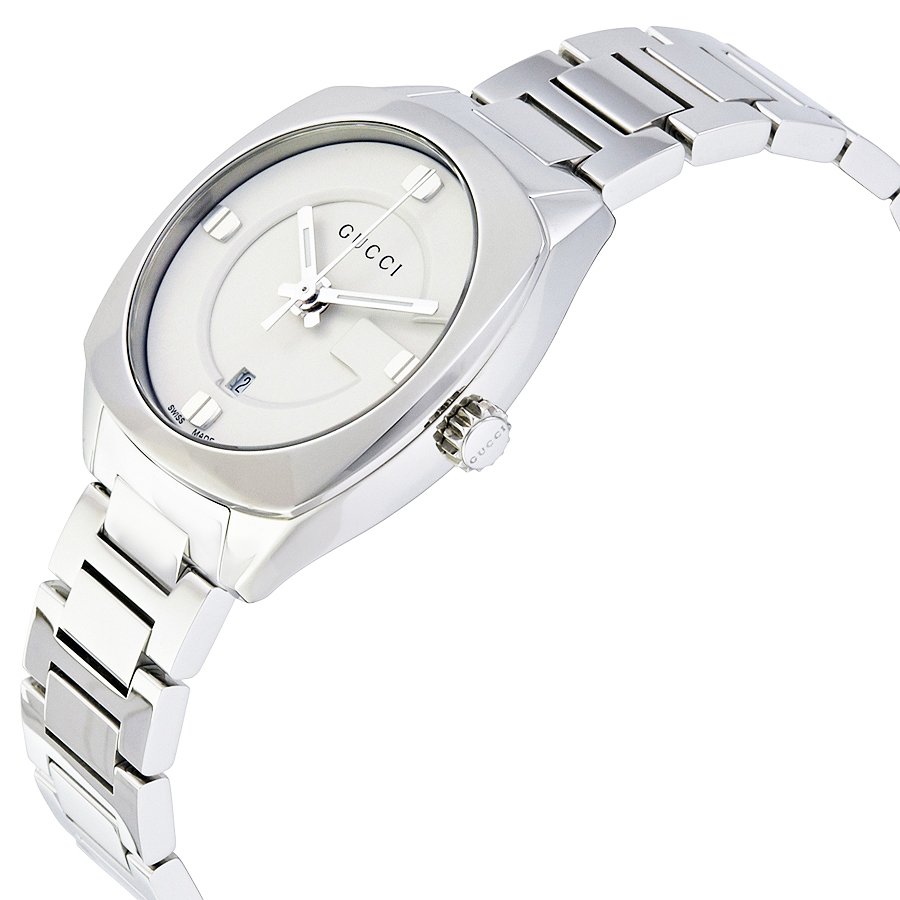 Gucci Gg2570 White Dial Stainless Steel Ladies Watch Ya142502