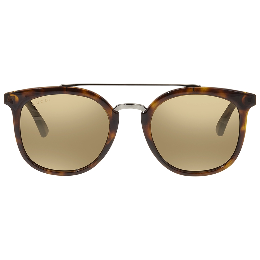 Gucci Gold Geometric Unisex Sunglasses GG0403S 002 51 Gucci