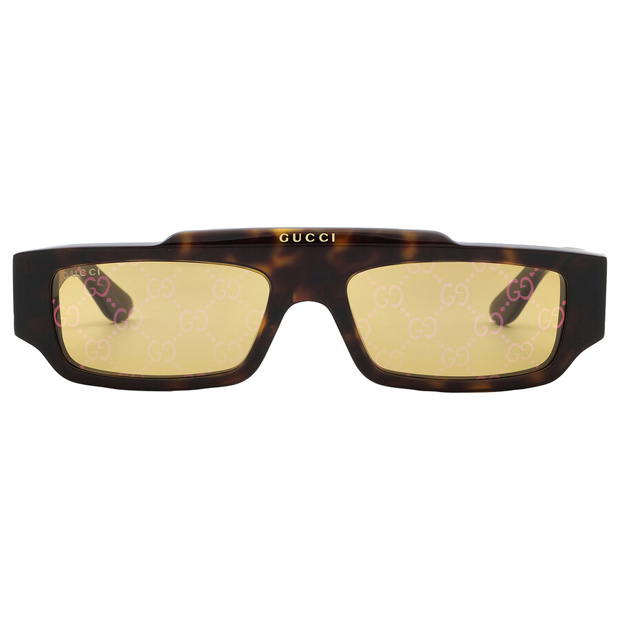 Gucci Gold Logo Browline Men's Sunglasses GG1592S 002 55